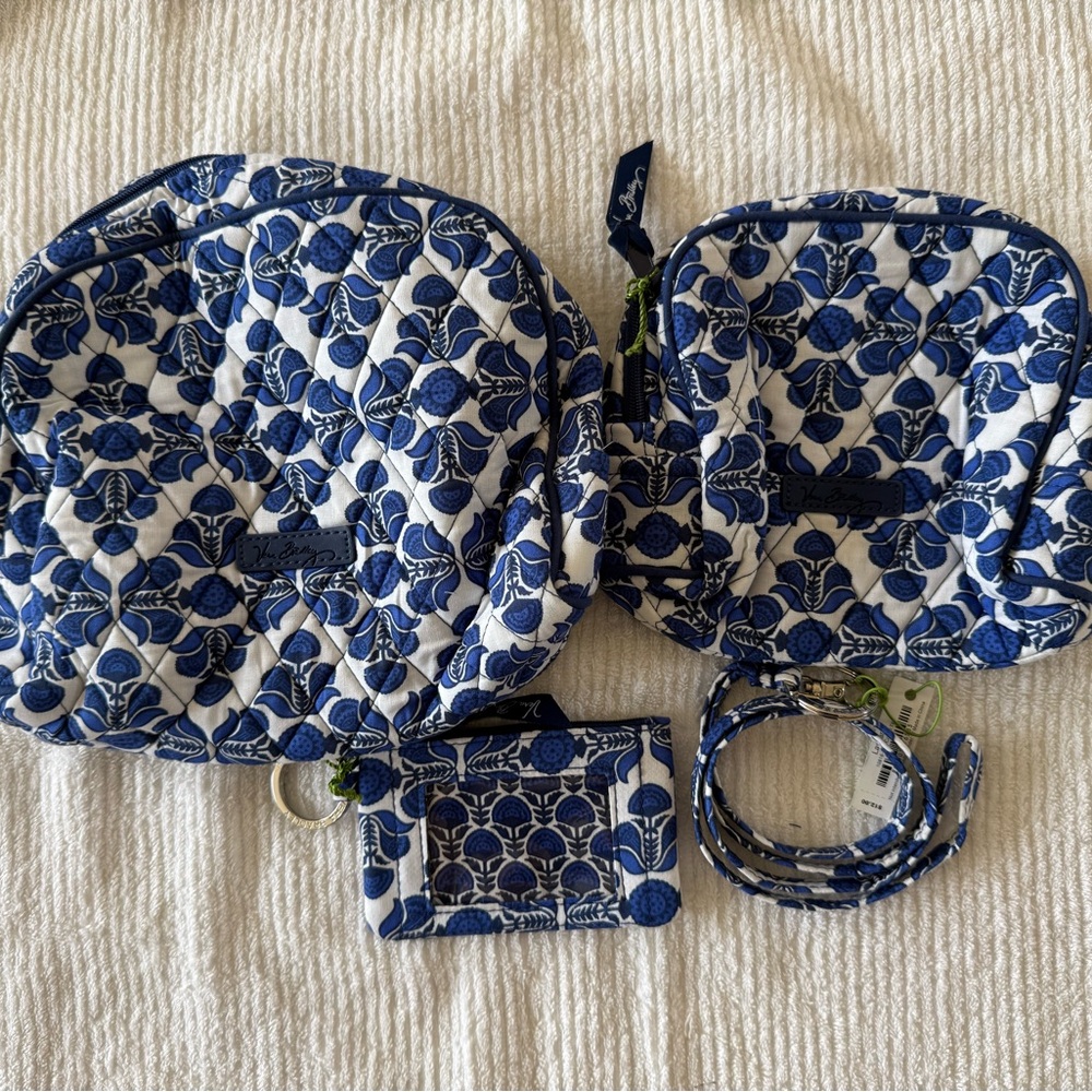 Vera Bradley Large, medium cosmetic bags, Zip ID and Lanyard